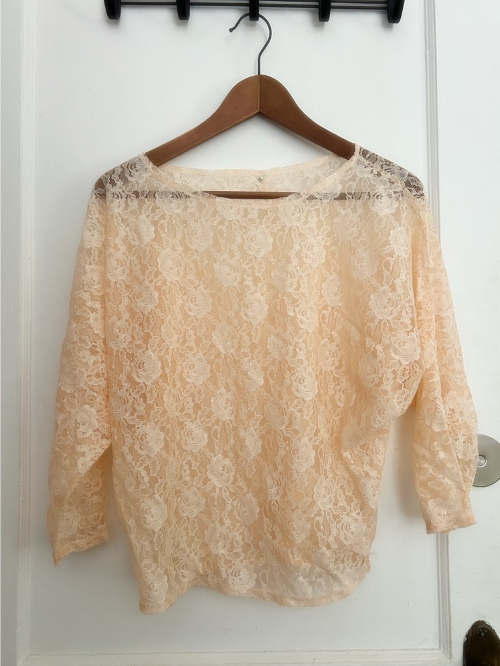 Vintage Lace Dolman Sleeve Blouse Made in Italy size 44 / Medium